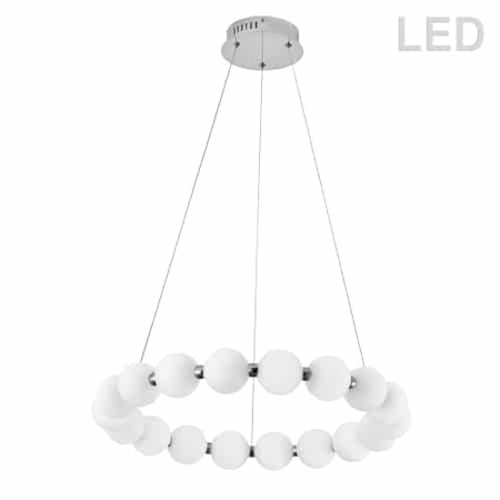 Dainolite 24W Chandelier, Pc W/ Wh Acrylic Diffuser SHE-2432LEDC-PC